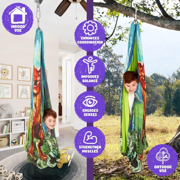 Sensory Swing -Kids W/Special Needs-Double-Layer, 360° Calming Therapy Blanket - Picture 4 of 7